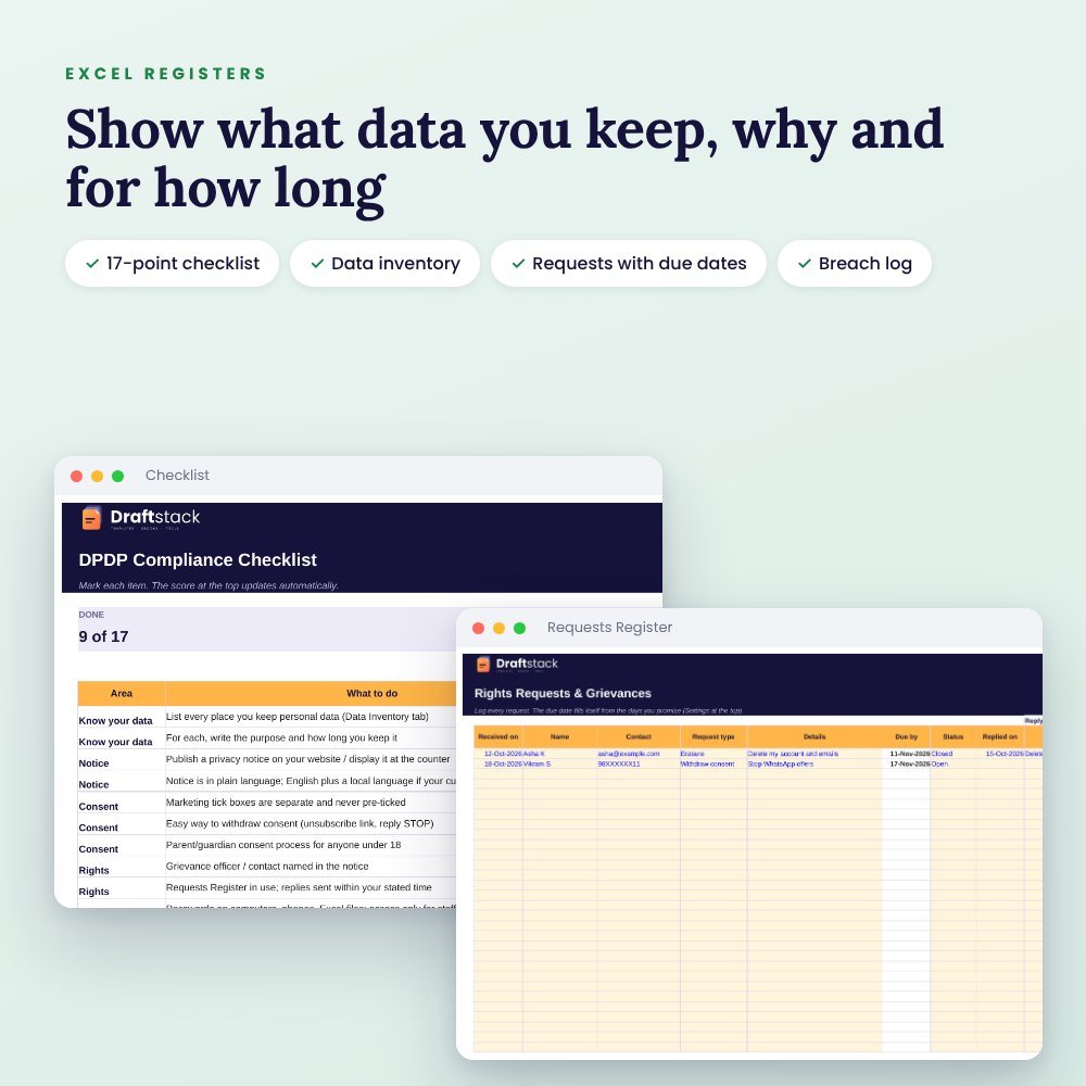 DPDP Privacy Kit for Small Business: Notices, Consent & Registers – preview 3