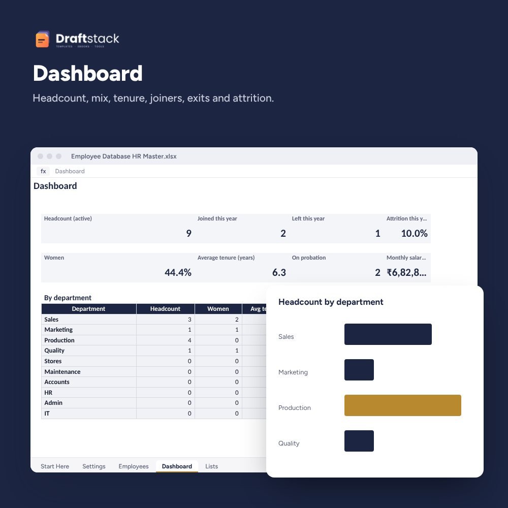 Employee Database & HR Master Sheet (Excel) – preview 2