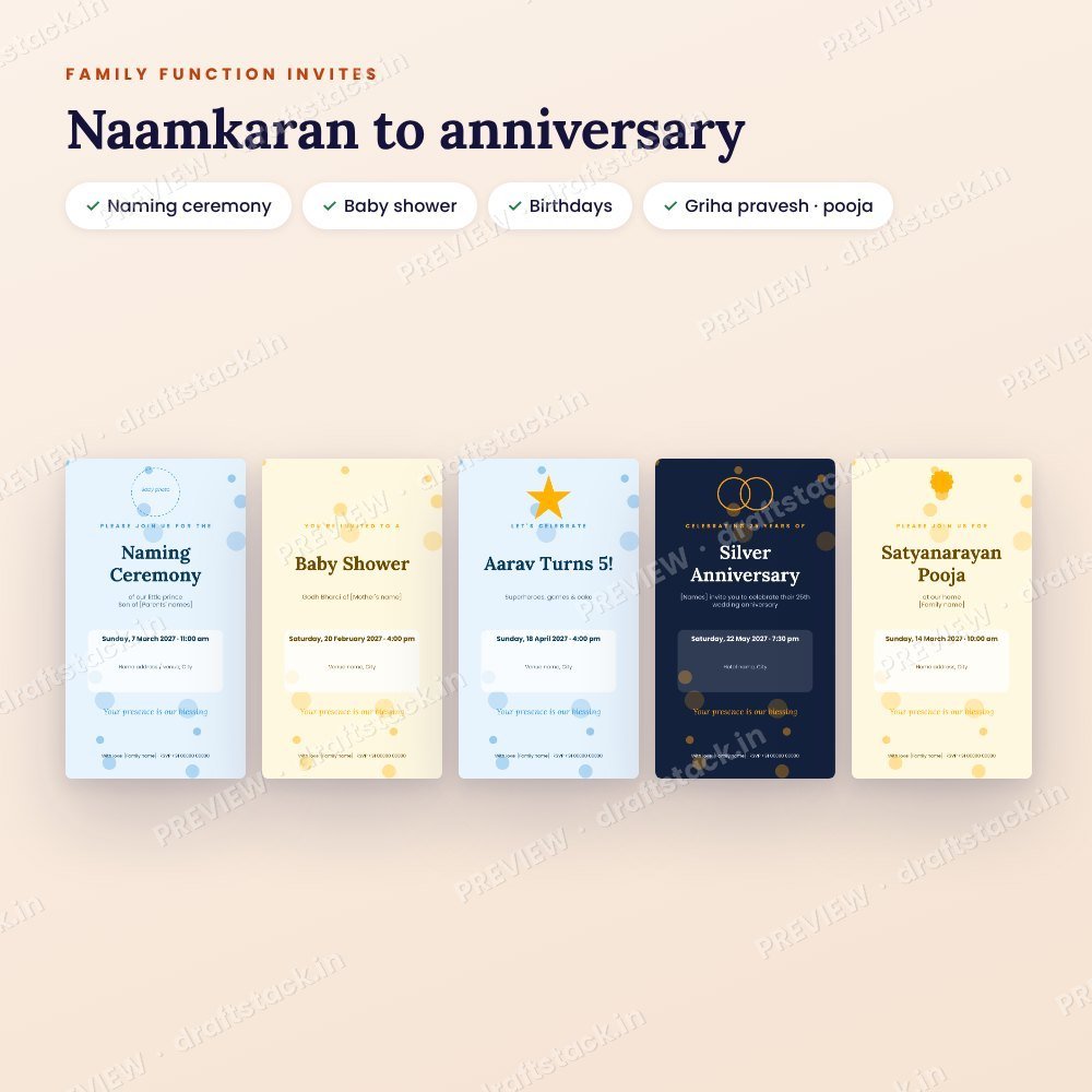 Family Function E-Invites: Naamkaran, Baby Shower, Birthday & Griha Pravesh – preview 2