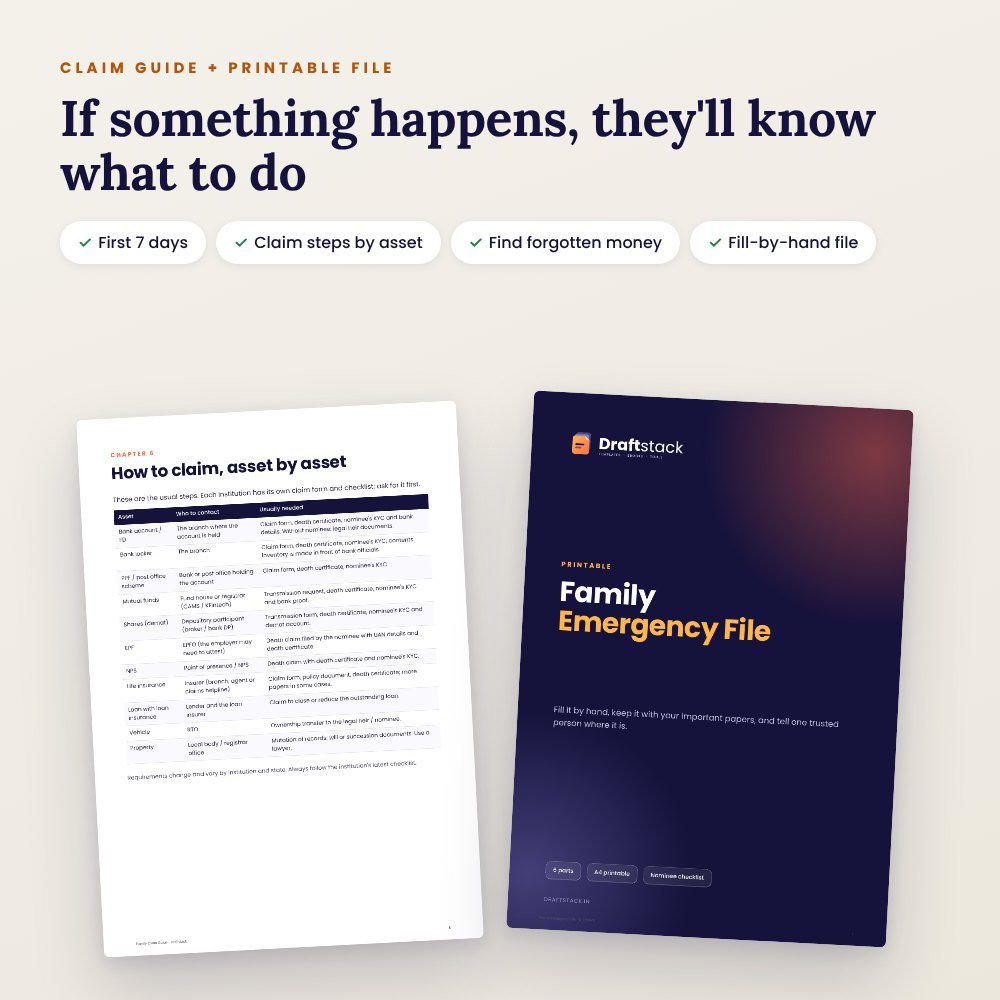 Family Emergency & Nominee Organizer (Excel + Claim Guide) – preview 3