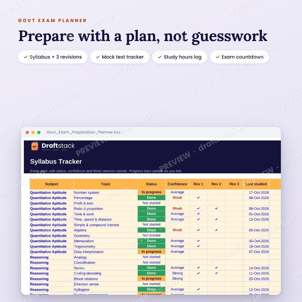 Government Exam Preparation Planner (SSC, Banking, Railway, UPSC) – preview 2