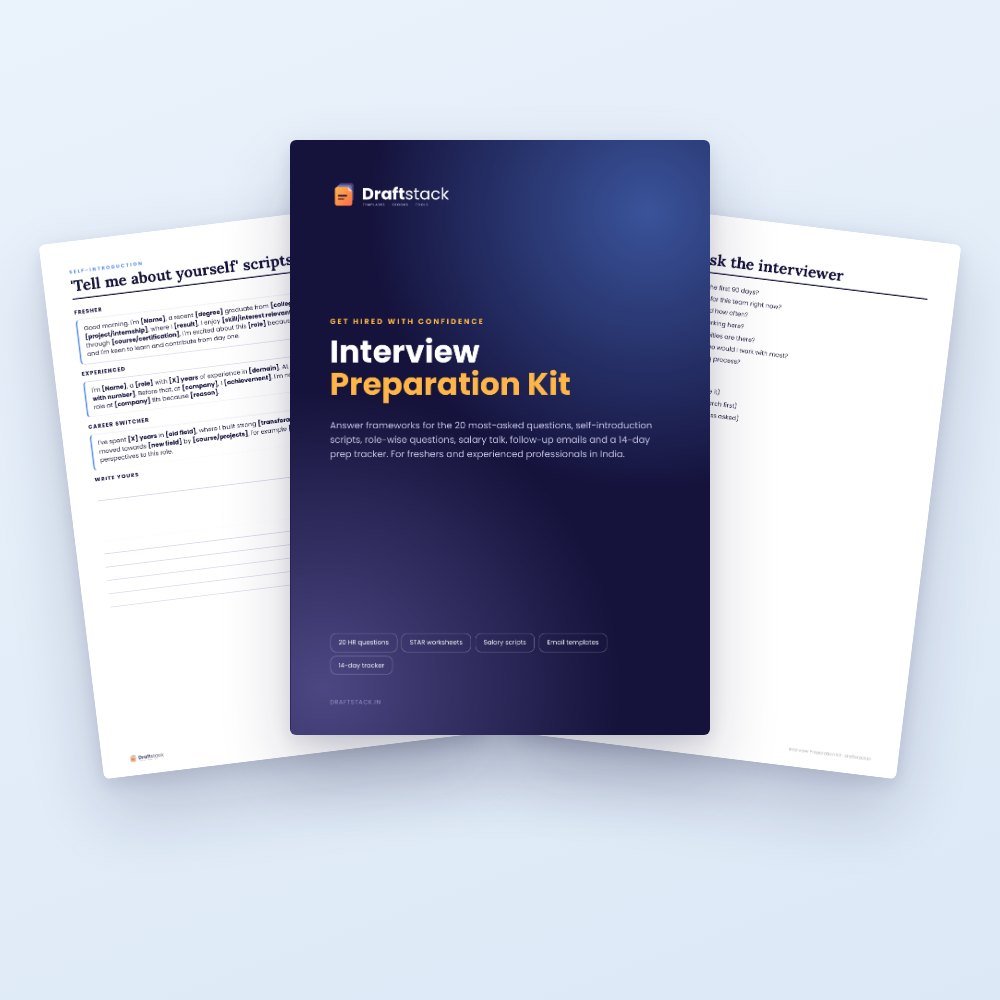 Interview Preparation Kit: HR Questions, Scripts & Trackers – template preview