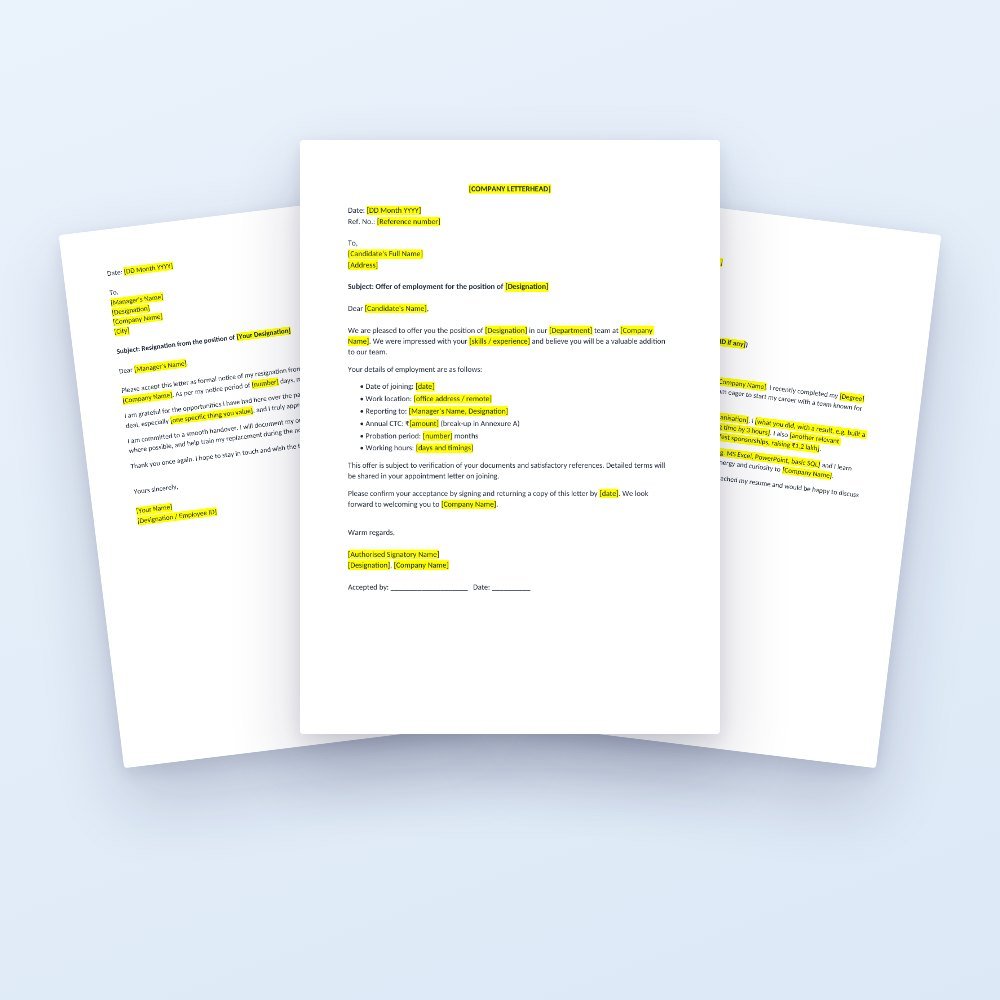 Office, HR & Cover Letter Templates (21 Word Files)