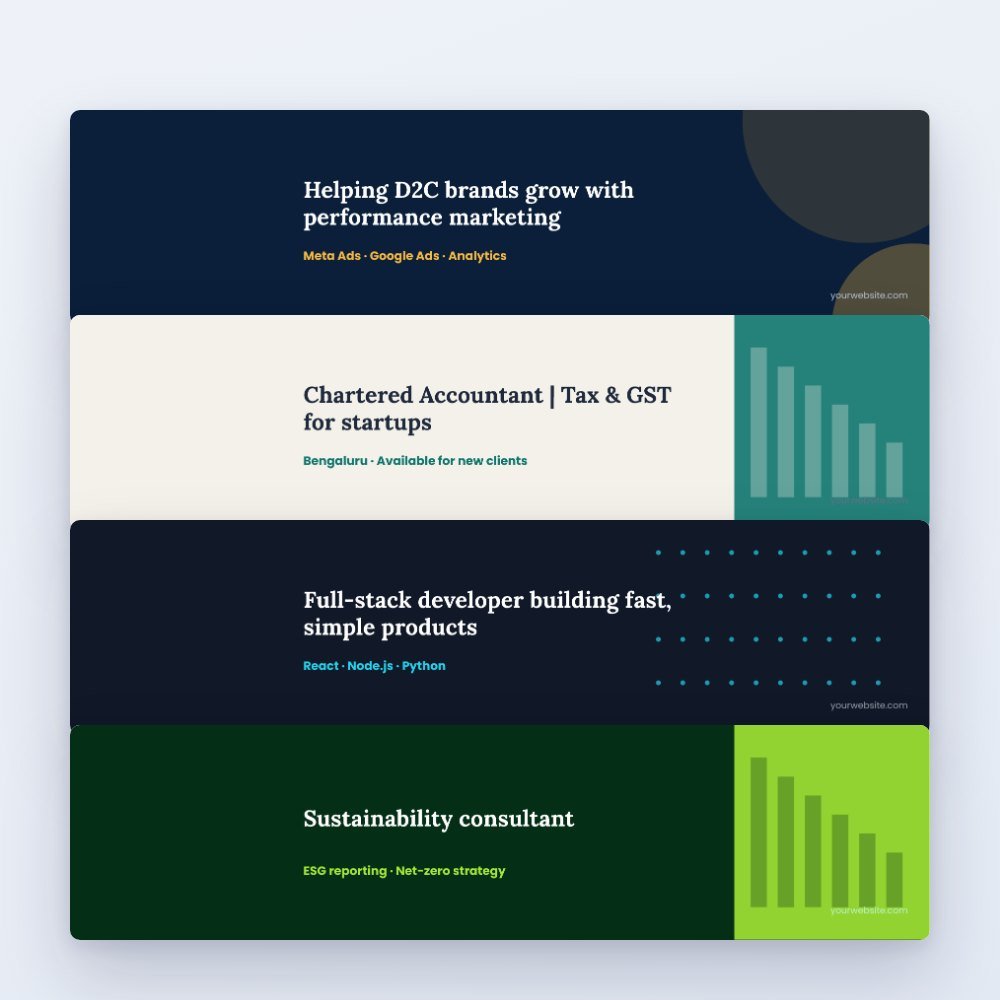 LinkedIn Banner Templates + Profile Guide (8 Canva Designs) – Canva template preview