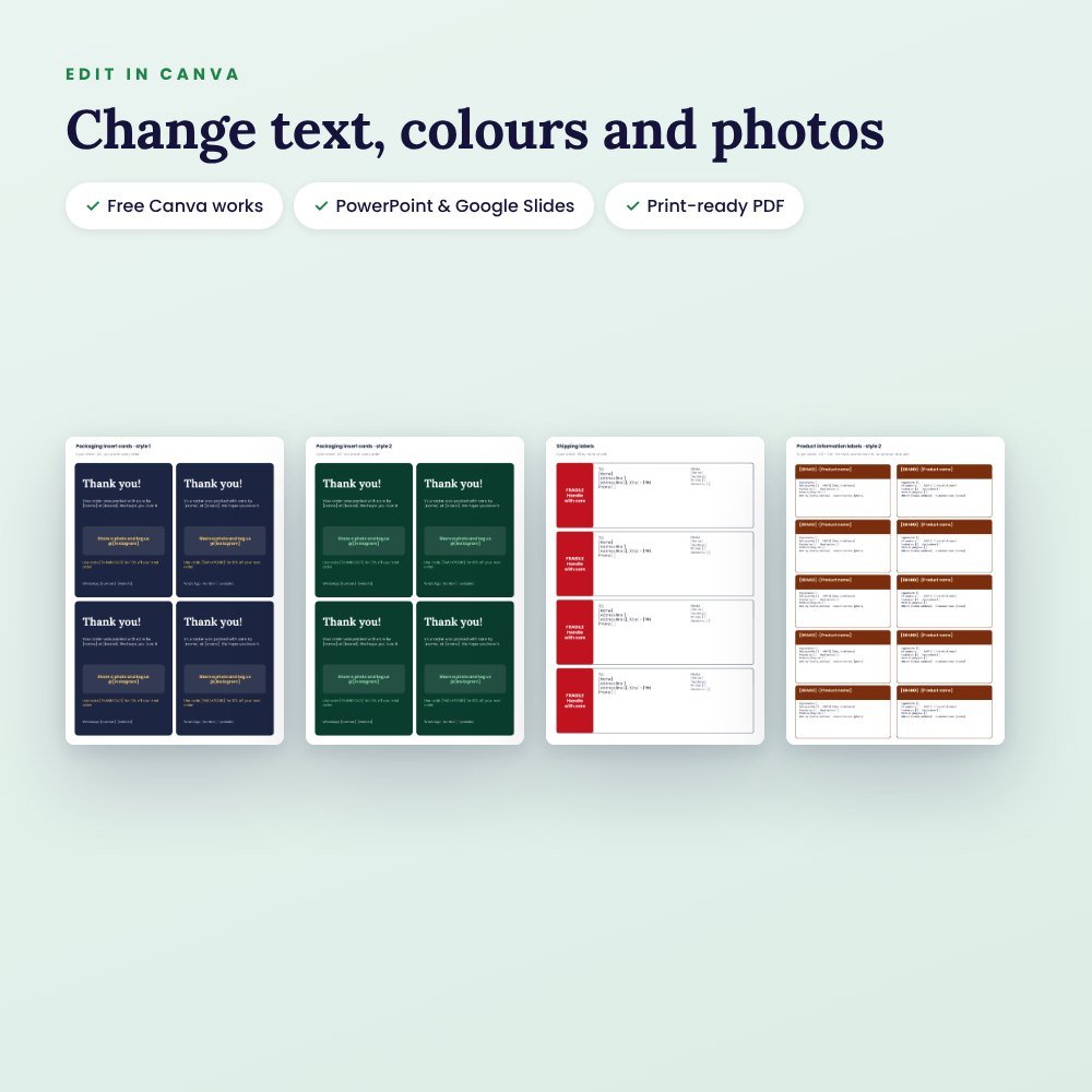 Product Labels & Stickers Kit (Canva): Jar Labels, Info Labels, Price Tags & Inserts – preview 3
