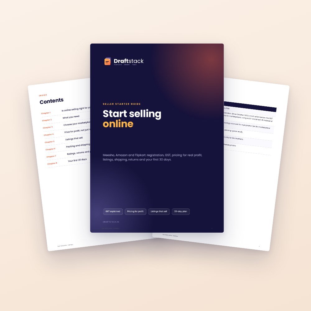 Start Selling Online: Meesho, Amazon & Flipkart Seller Guide (Ebook) – ebook preview