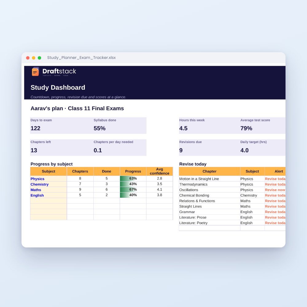Study Planner & Exam Tracker