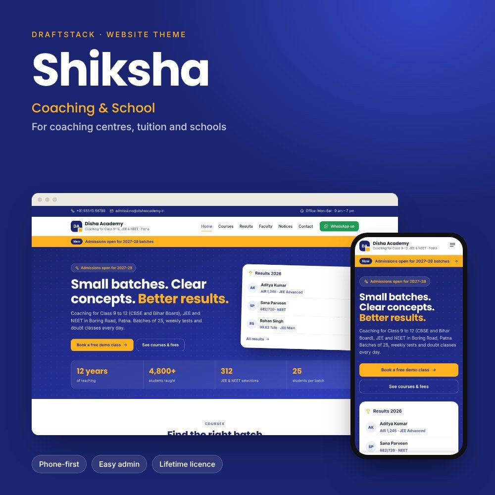 Shiksha website theme