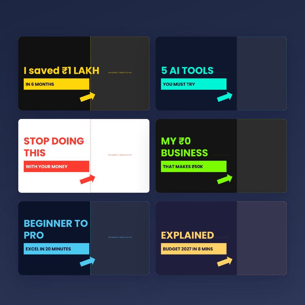 Faceless YouTube Starter Kit: Guide + 10 Thumbnail Templates – Canva template preview
